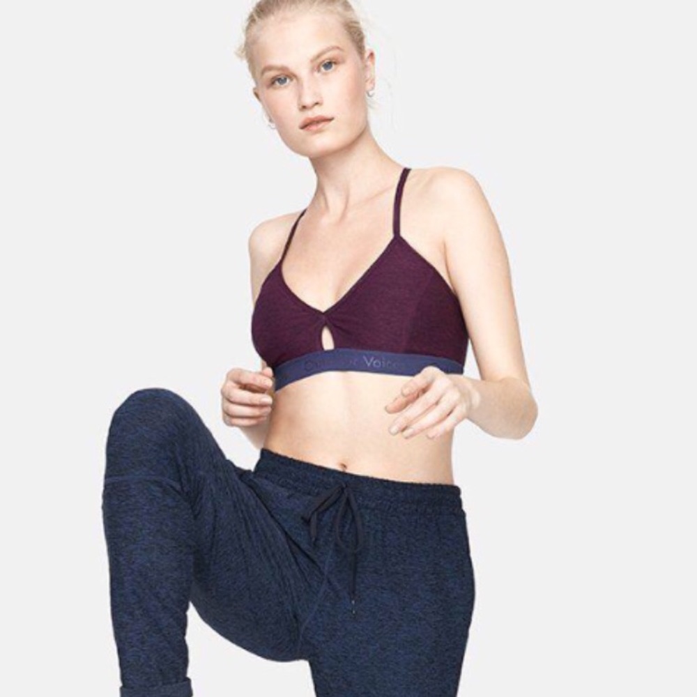 Outdoor Voices Steeplechase Bra in Plum- size XS